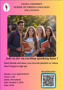 YALOVA UNIVERSITY SCHOOL OF FOREIGN LANGUAGES EXCA EVENTS